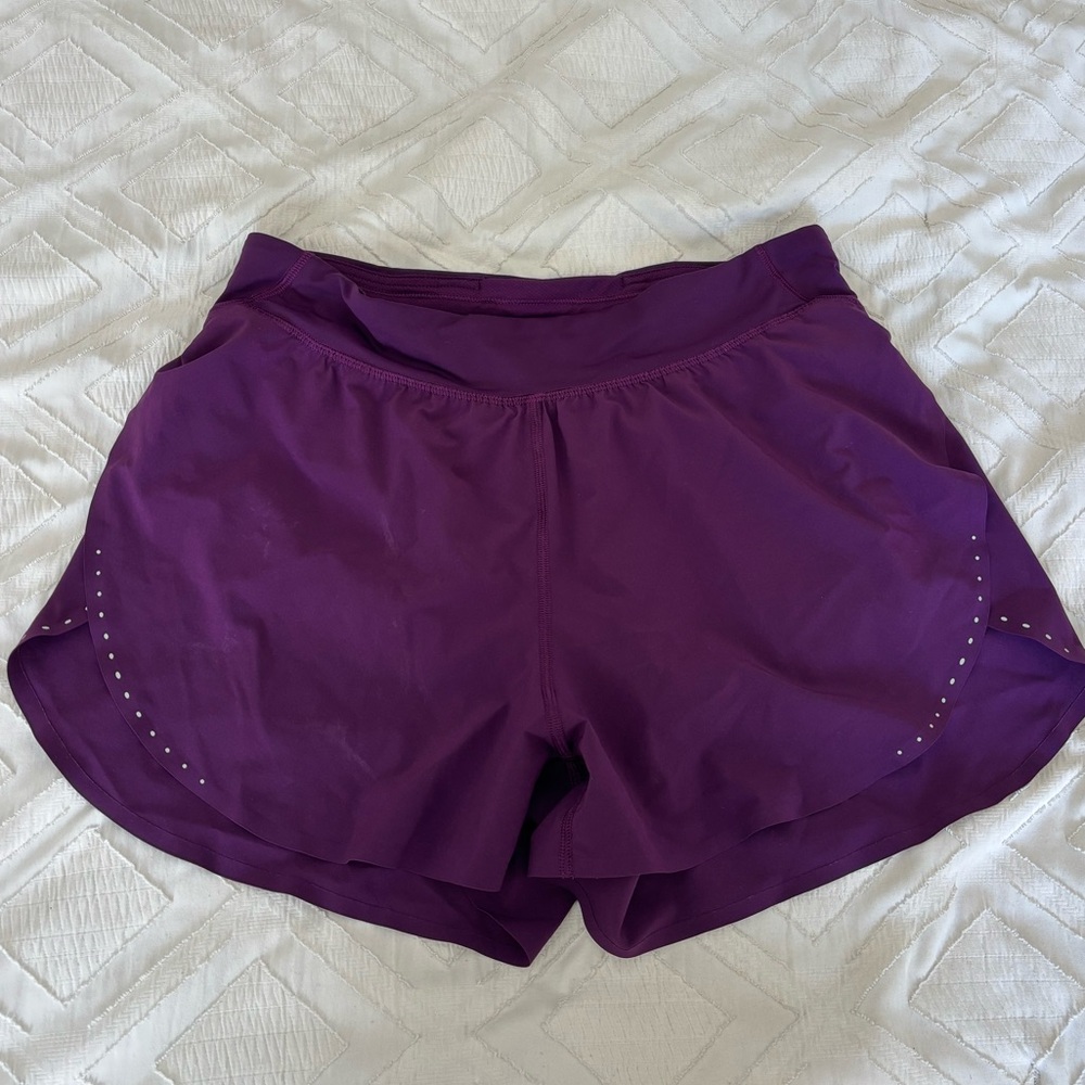 Lululemon Fast and Free High-Rise Split Shorts 3" Purple Size 8